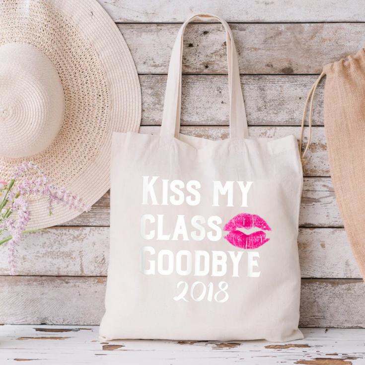 Sen18r Shirt Senior 2018 Graduation Kiss Lips Canvas Tote Bag