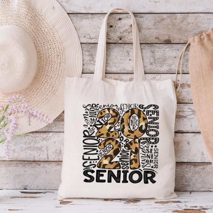 Senior 2021 Grad Class Of 2021 Graduation Leopard Cheetah Canvas Tote Bag
