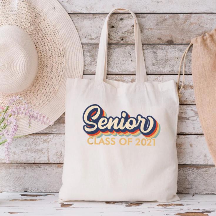 Senior 2021 Grad Shirt Retro 2021 Graduation Canvas Tote Bag