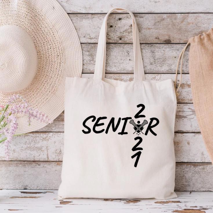 Senior 2021 Lacrosse Sticks And Ball Graduation Canvas Tote Bag