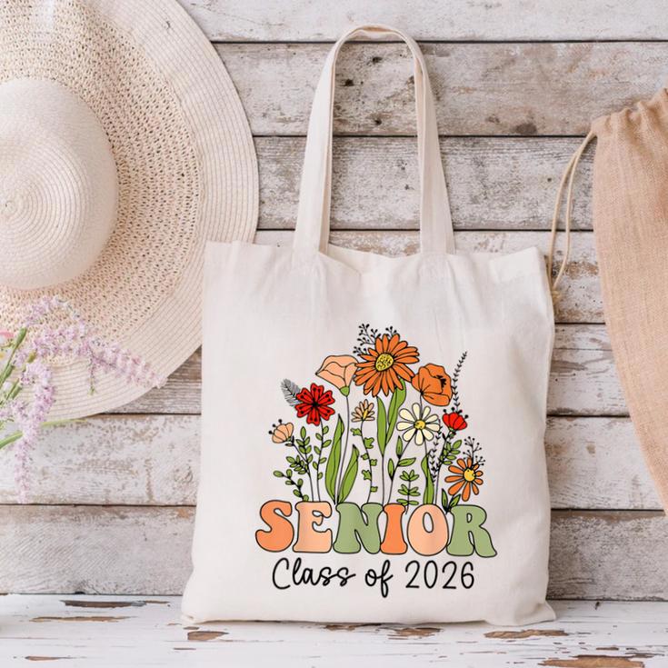 Senior 2026 Graduate Class Of 2026 Wildflowers Graduation Canvas Tote Bag