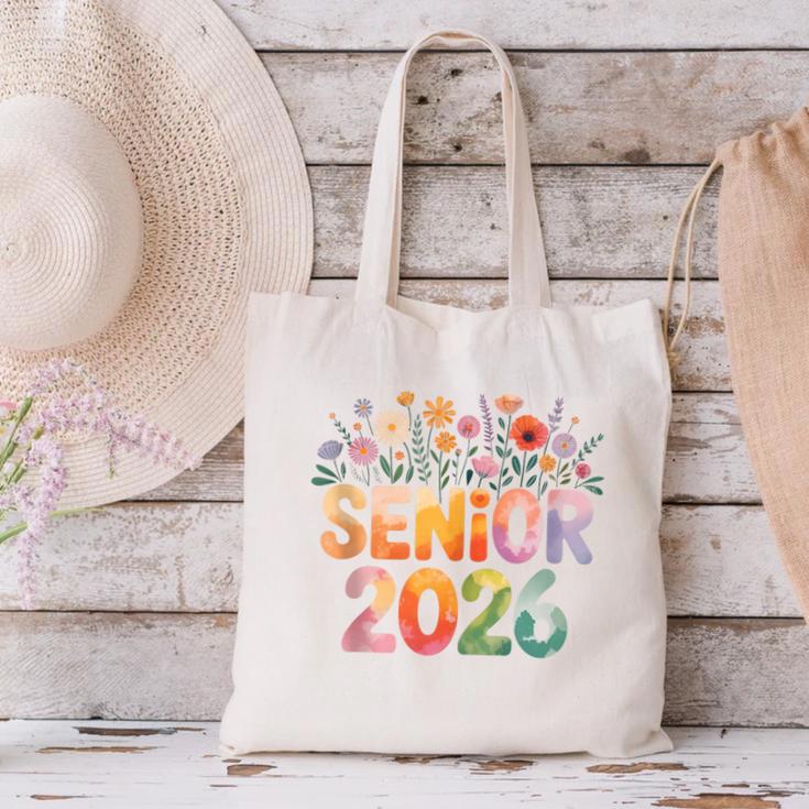 Senior 2026 Groovy Retro Grad Class Of 2026 Graduation Kids Canvas Tote Bag