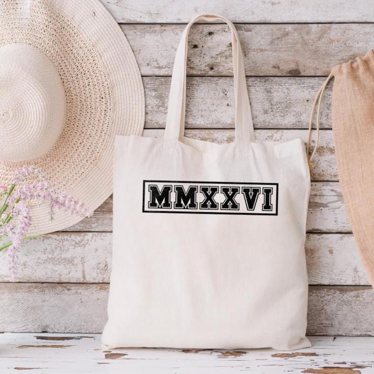Senior 2026 MMXXVI Graduate Class Of 2026 Graduation Canvas Tote Bag