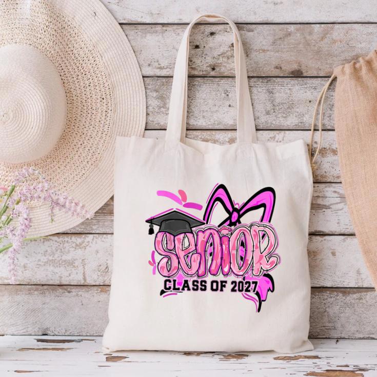 Senior 2027 Class Of 2027 Coquette Girl Pink Graduation 2027 Canvas Tote Bag