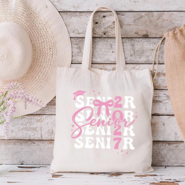 Senior 2027 Class Of 2027 Coquette Pink Bow Graduation 2027 Premium Tri-Blend Canvas Tote Bag