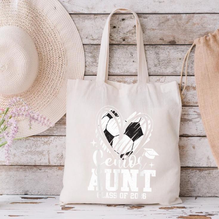 Senior Aunt Class Of 2026 Soccer Graduation Heart Canvas Tote Bag