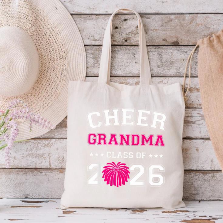 Senior Cheerleader Grandma Cheer Class Of 2026 Graduation Canvas Tote Bag