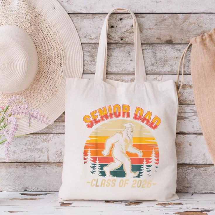 Senior Dad Class Of 2026 Bigfoot Vintage Graduation Canvas Tote Bag