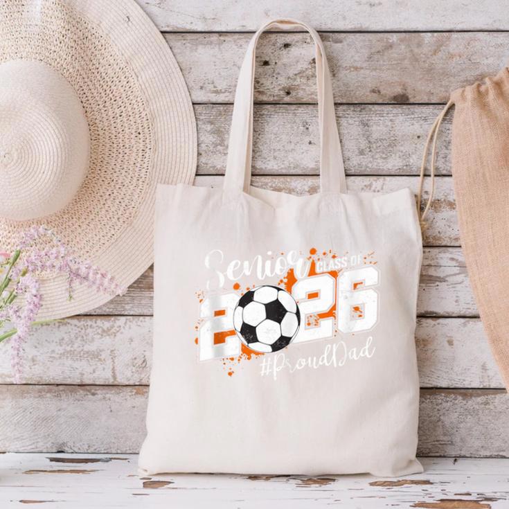 Senior Dad Class Of 2026 Soccer Ball Graduation Canvas Tote Bag