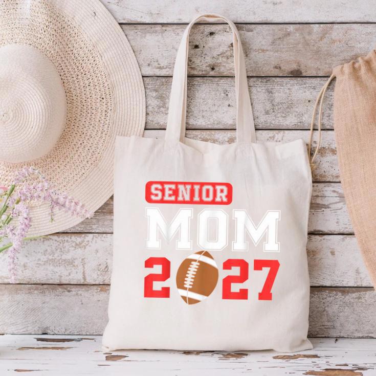 Senior Football Mom 2027 Team Class Of 2027 Graduation Mom Canvas Tote Bag