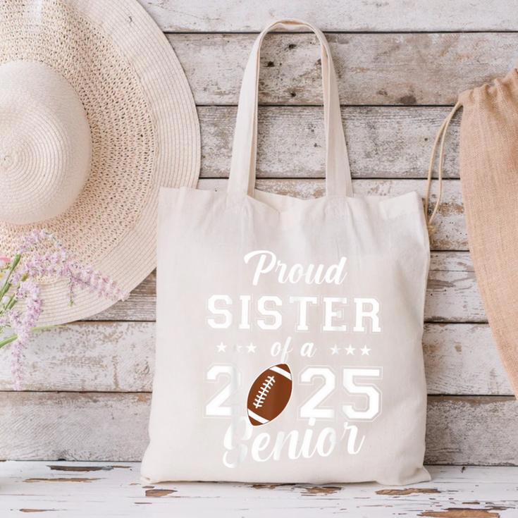 Senior Football Sister Class Of 2025 Graduation Graduate Canvas Tote Bag