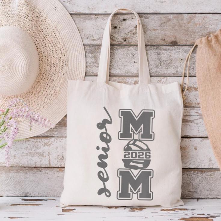 Senior Mom 2026 Wrestling Athlete Proud Parent Graduation Canvas Tote Bag