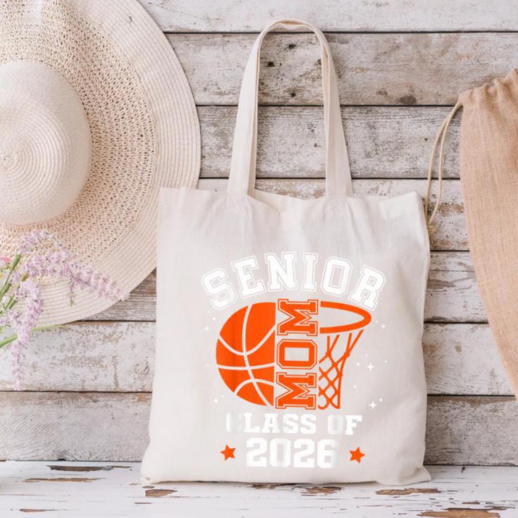 Senior Mom Class Of 2026 Basketball Graduation Canvas Tote Bag
