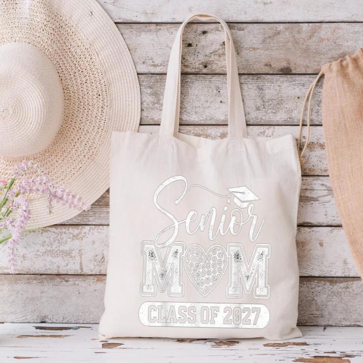 Senior Mom Class Of 2027 Senior Mama 2027 Graduation Canvas Tote Bag