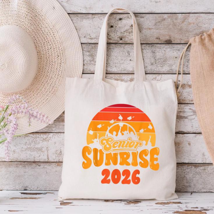 Senior Sunrise Class Of 2026 Graduation Proud Graduate Retro Canvas Tote Bag