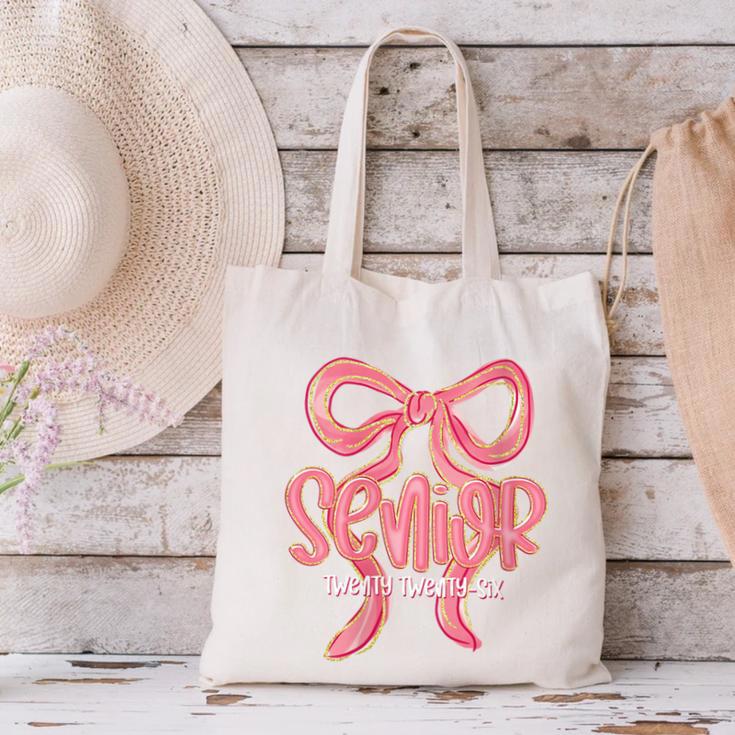 Senior Twenty Twenty-Six Coquette Graduation Class Of 2026 Canvas Tote Bag