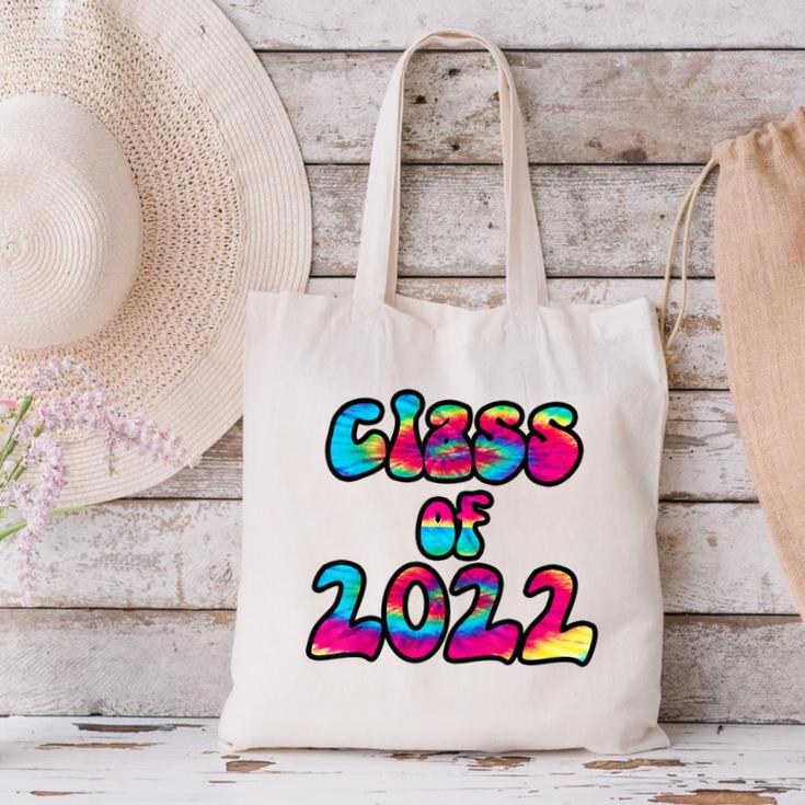 Senior Year 2022 Class Of 2022 Graduation Tie Dye Groovy Canvas Tote Bag