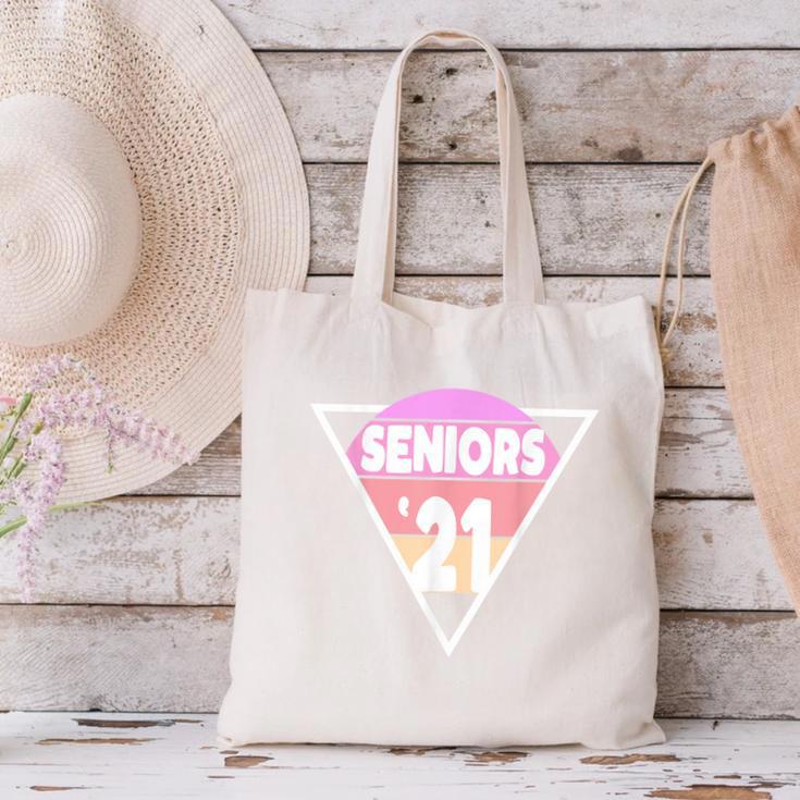 Seniors 2021 For Her Him Retro 21 Graduation Class Canvas Tote Bag