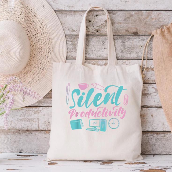 Silent Productivity Introvert Office Staff Secretary Admin Canvas Tote Bag Silent Productivity Introvert Office Staff Secretary Admin Canvas Tote Bag