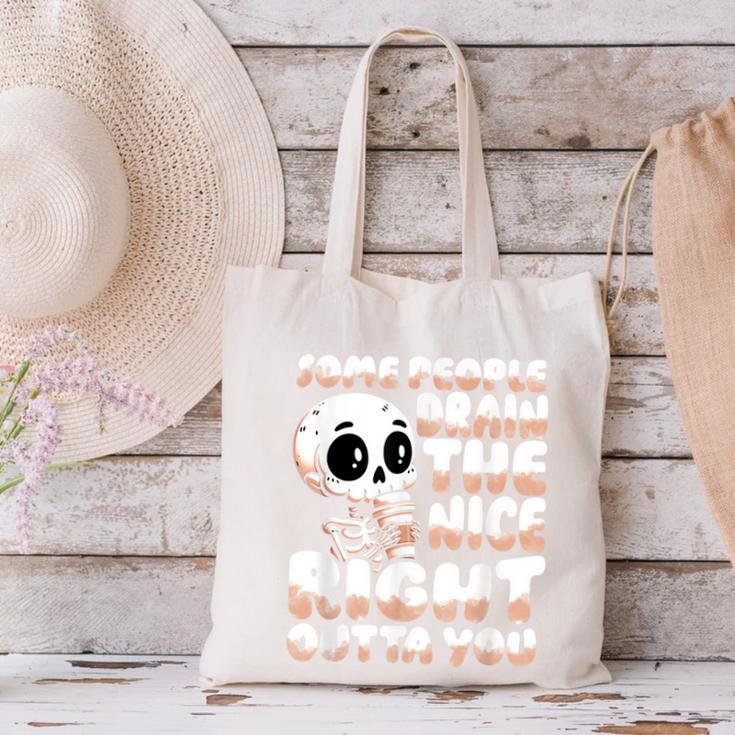 Skeleton Coffee Lover Introvert Canvas Tote Bag