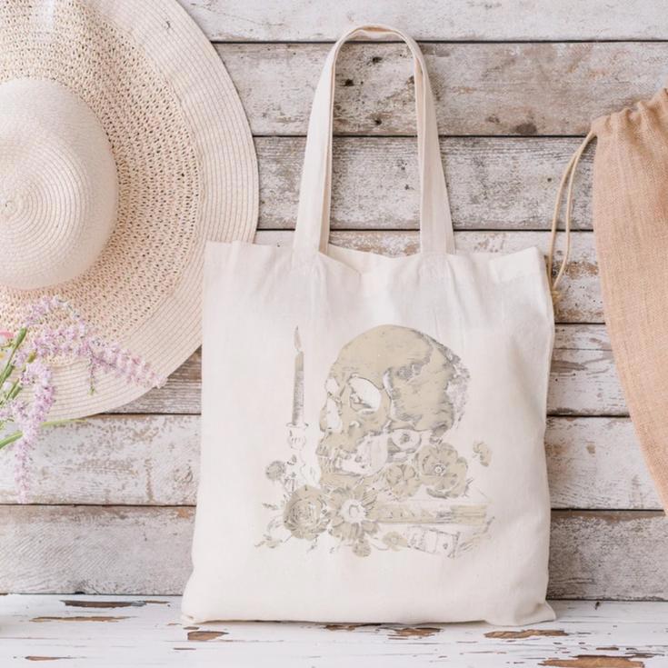 Skull Books Flowers Goth Reader Grunge Dark Alt Aesthetic Canvas Tote Bag Skull Books Flowers Goth Reader Grunge Dark Alt Aesthetic Canvas Tote Bag