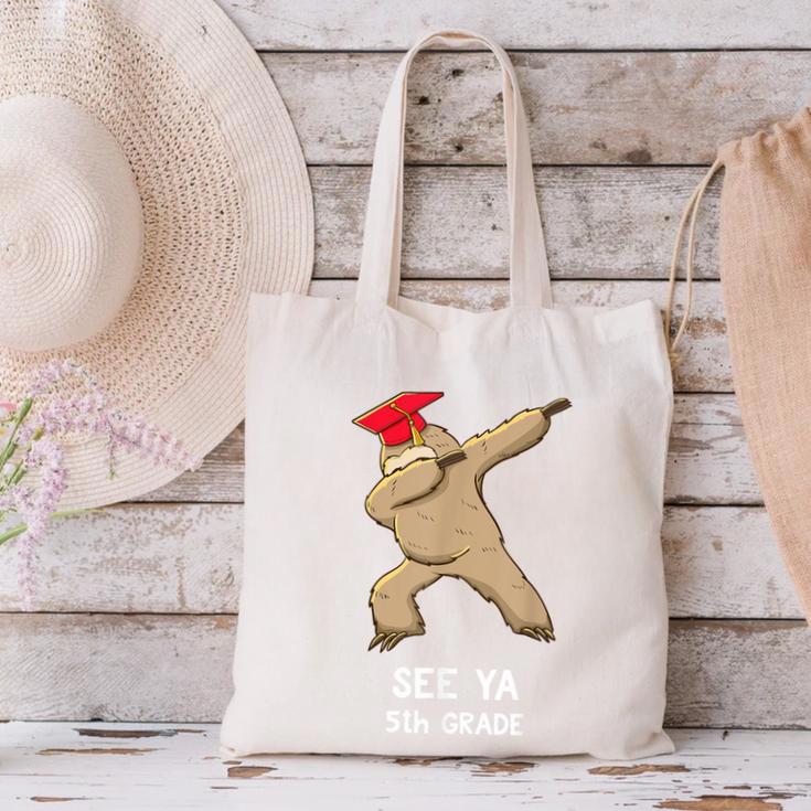 Sloth Dabbing 5th Grade Graduation Shirt Fifth Grade Grad Canvas Tote Bag