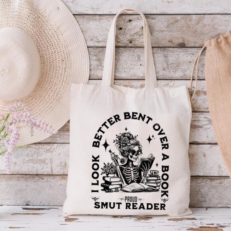 Smut Reader Skeleton Book Lover Dark Humor Art Premium Tri-Blend Canvas Tote Bag Smut Reader Skeleton Book Lover Dark Humor Art Premium Tri-Blend Canvas Tote Bag