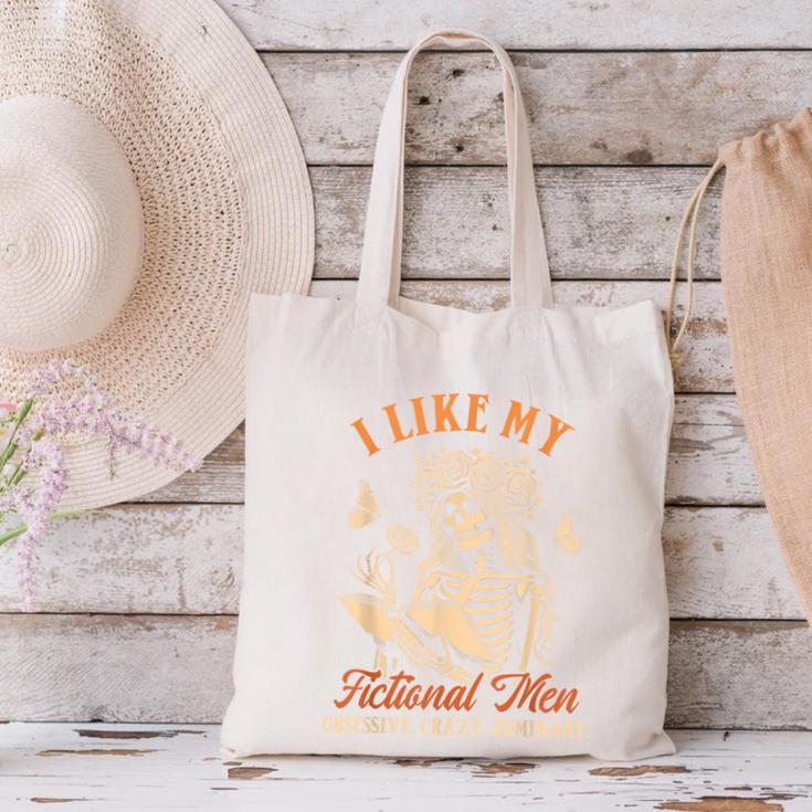 Smut Reader Spicy Book Dark Romance I Like My Fictional Men Canvas Tote Bag
