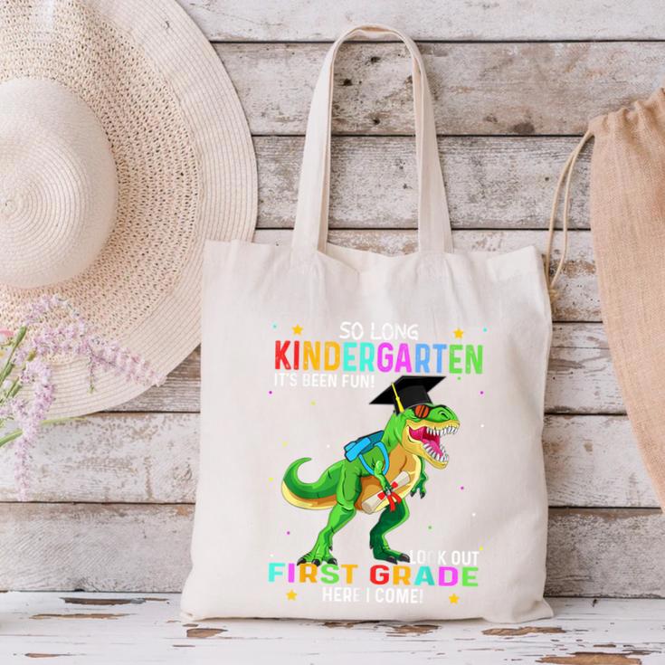 So Long Kindergarten Graduation Class 2025 Dinosaur Kids Canvas Tote Bag