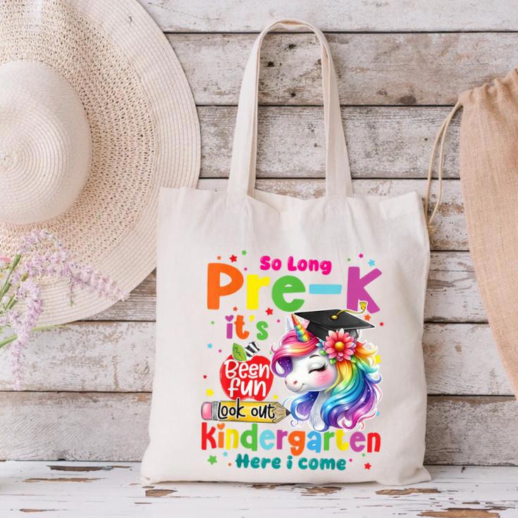 So Long Prek Pre-K Graduation Graduate Unicorn Kids Girls Canvas Tote Bag