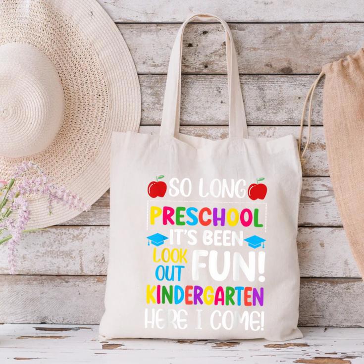So Long Preschool Kindergarten Here I Come Graduation Canvas Tote Bag