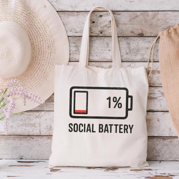 Social Battery 1 Shirt Introvert Anti Social Tee Gif Canvas Tote Bag Social Battery 1 Shirt Introvert Anti Social Tee Gif Canvas Tote Bag