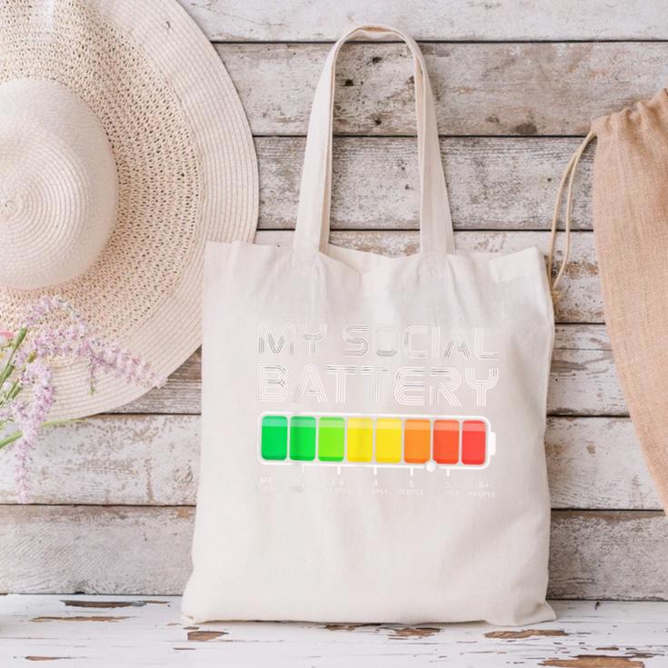 Social Battery Low Energy Antisocial Introvert Canvas Tote Bag Social Battery Low Energy Antisocial Introvert Canvas Tote Bag