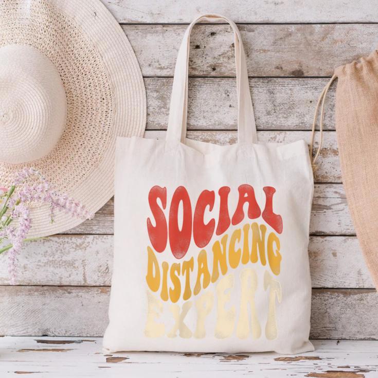 Social Distancing Expert Introvert Canvas Tote Bag