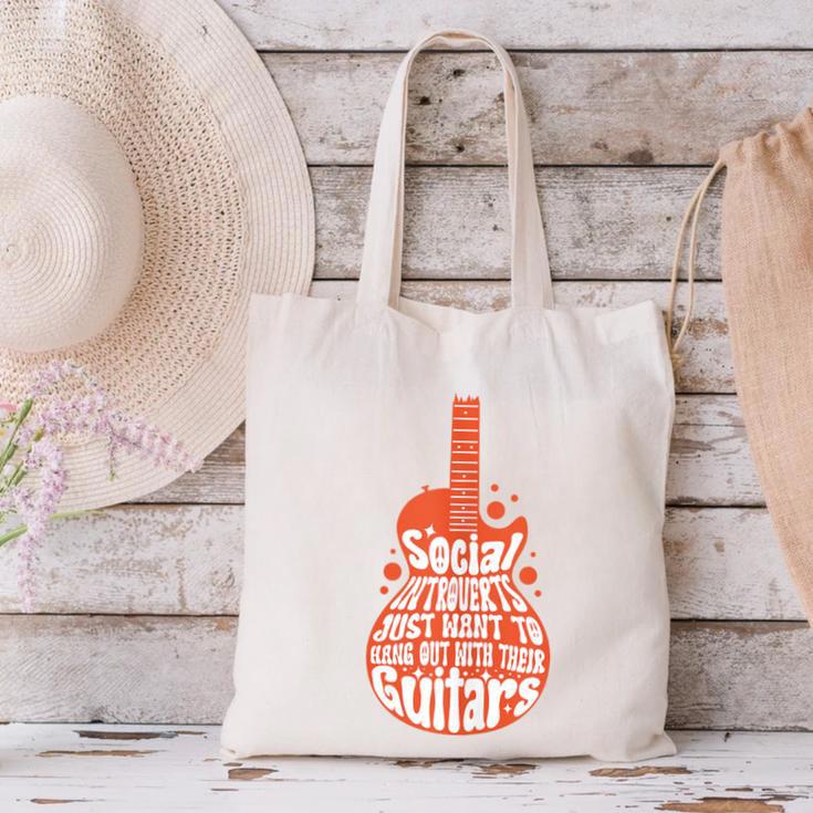 Social Introverts Hang Out With Guitars Musician Guitarist Canvas Tote Bag Social Introverts Hang Out With Guitars Musician Guitarist Canvas Tote Bag
