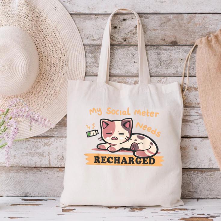 Social Meter Recharge Social Meter For Introverts Canvas Tote Bag Social Meter Recharge Social Meter For Introverts Canvas Tote Bag