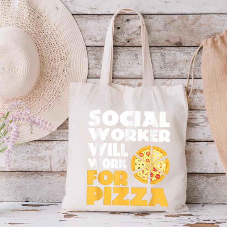 Social Worker Will Work For Pizza Graduation Canvas Tote Bag