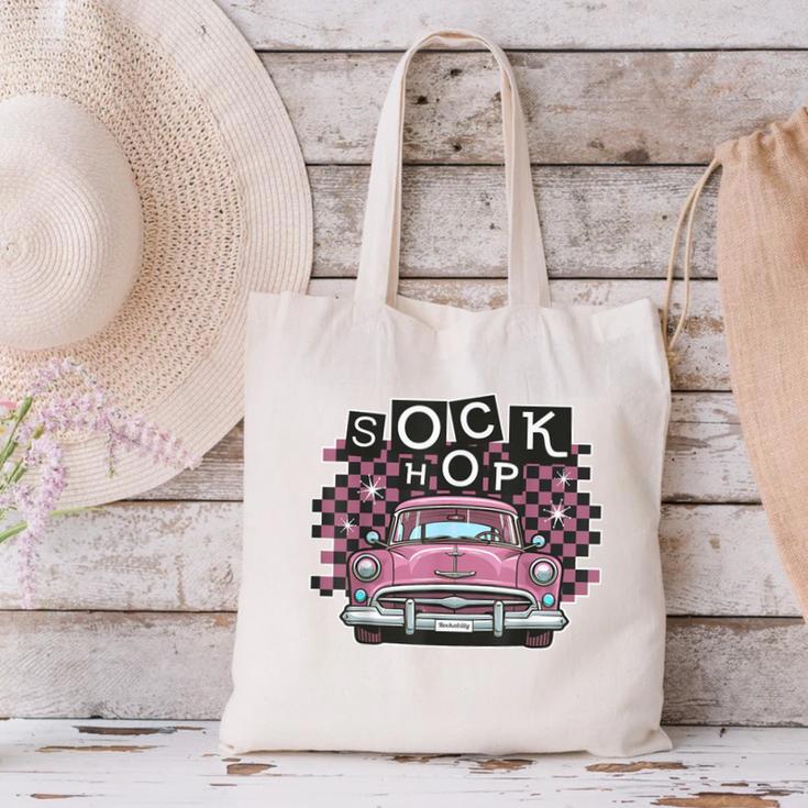 Sock Hop 50s Classic Car Nostalgia 1950s Greaser Canvas Tote Bag Sock Hop 50s Classic Car Nostalgia 1950s Greaser Canvas Tote Bag