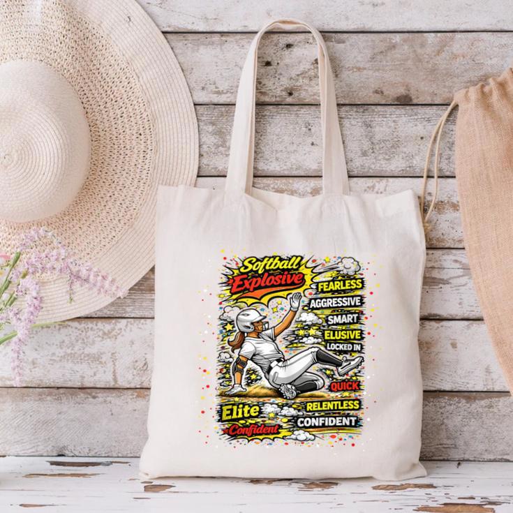 Softball Slider Pop Comic Book Art Best Traits Fast Elite Canvas Tote Bag