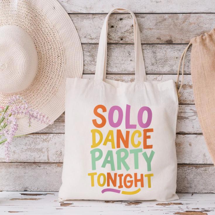 Solo Dance Party Tonight Singles Introvert Humor Canvas Tote Bag