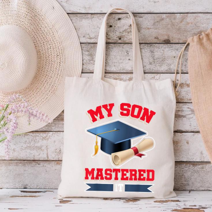 My Son Mastered It Shirt Masters Tee Graduate Graduation Canvas Tote Bag