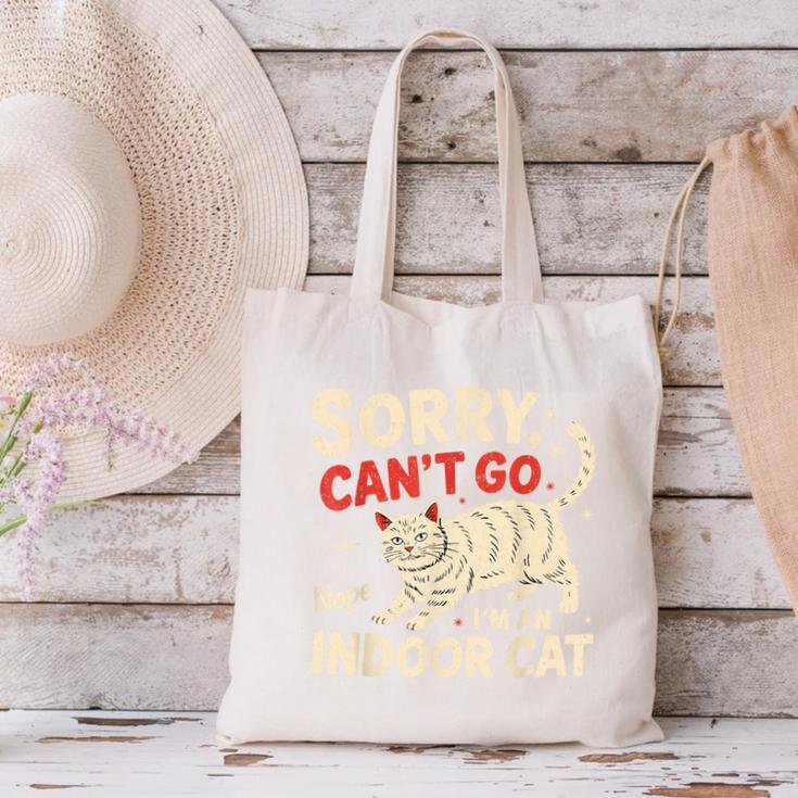 Sorry I Can't Go I'm An Indoor Cat Introvert Cat Owner Canvas Tote Bag