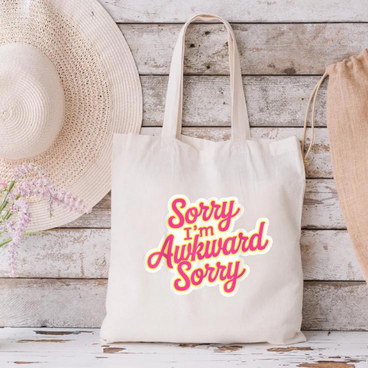 Sorry I'm Awkward Sorry Introvert Humor Canvas Tote Bag