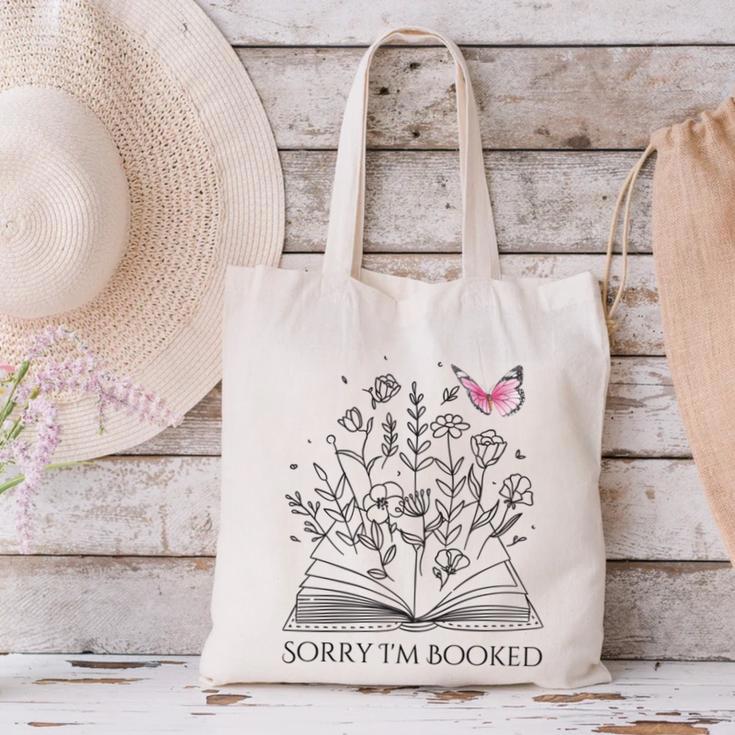 Sorry I'm Booked Book Lover Teachers Librarians Canvas Tote Bag