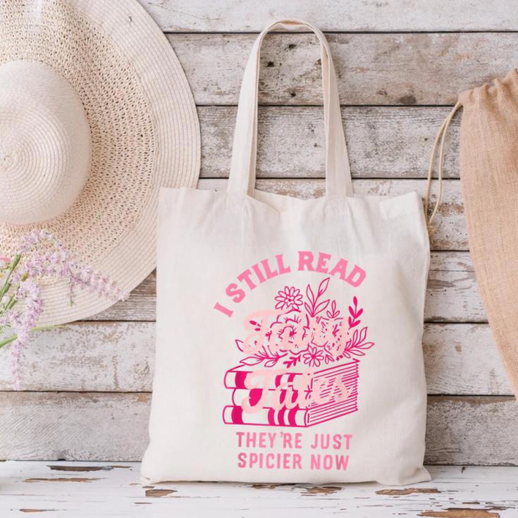 Spicy Book Lover For Women Who Love To Read Romance Fantasy Canvas Tote Bag
