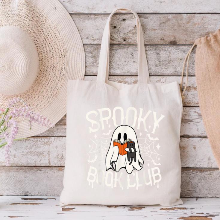 Spooky Book Club Cute Ghost Reading Book Halloween Costume Canvas Tote Bag