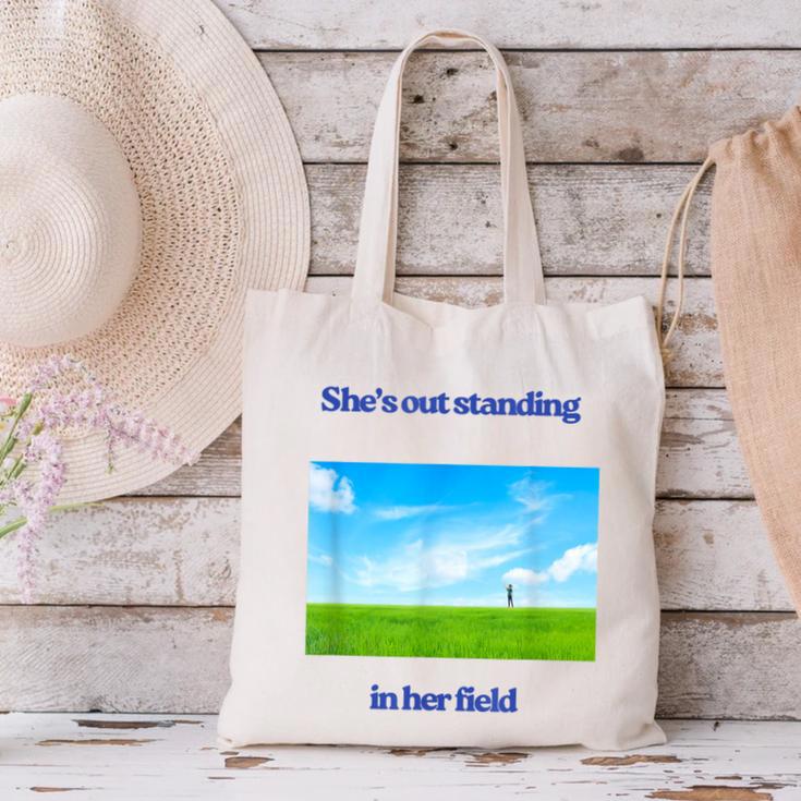 Out Standing In Her Field Graduation Tee Canvas Tote Bag