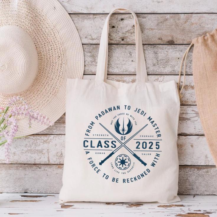 Star Wars Graduation Jedi Academy Class Of 2025 New Grad Canvas Tote Bag