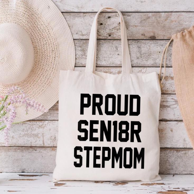 Stepmom Stepmother SEN18R Grad Senior Graduation Party Shirt Canvas Tote Bag