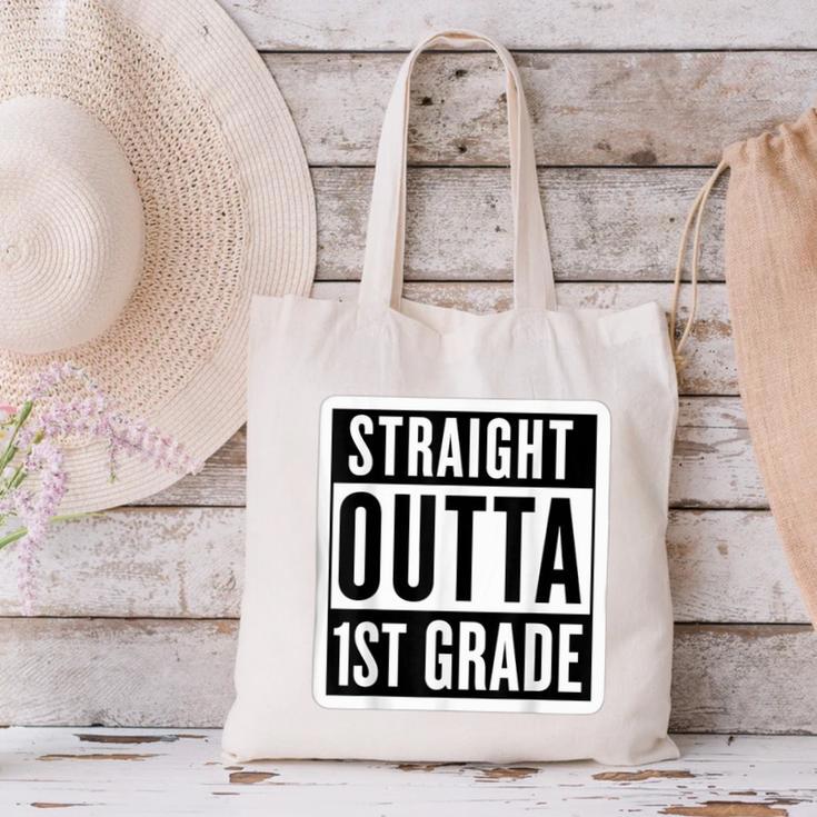Straight Outta 1st Grade First Graduate Graduation Student Canvas Tote Bag